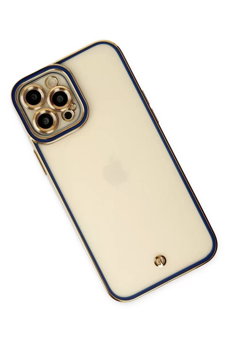 Newface Apple iPhone 12 Pro Kılıf Liva Lens Silikon - Mavi