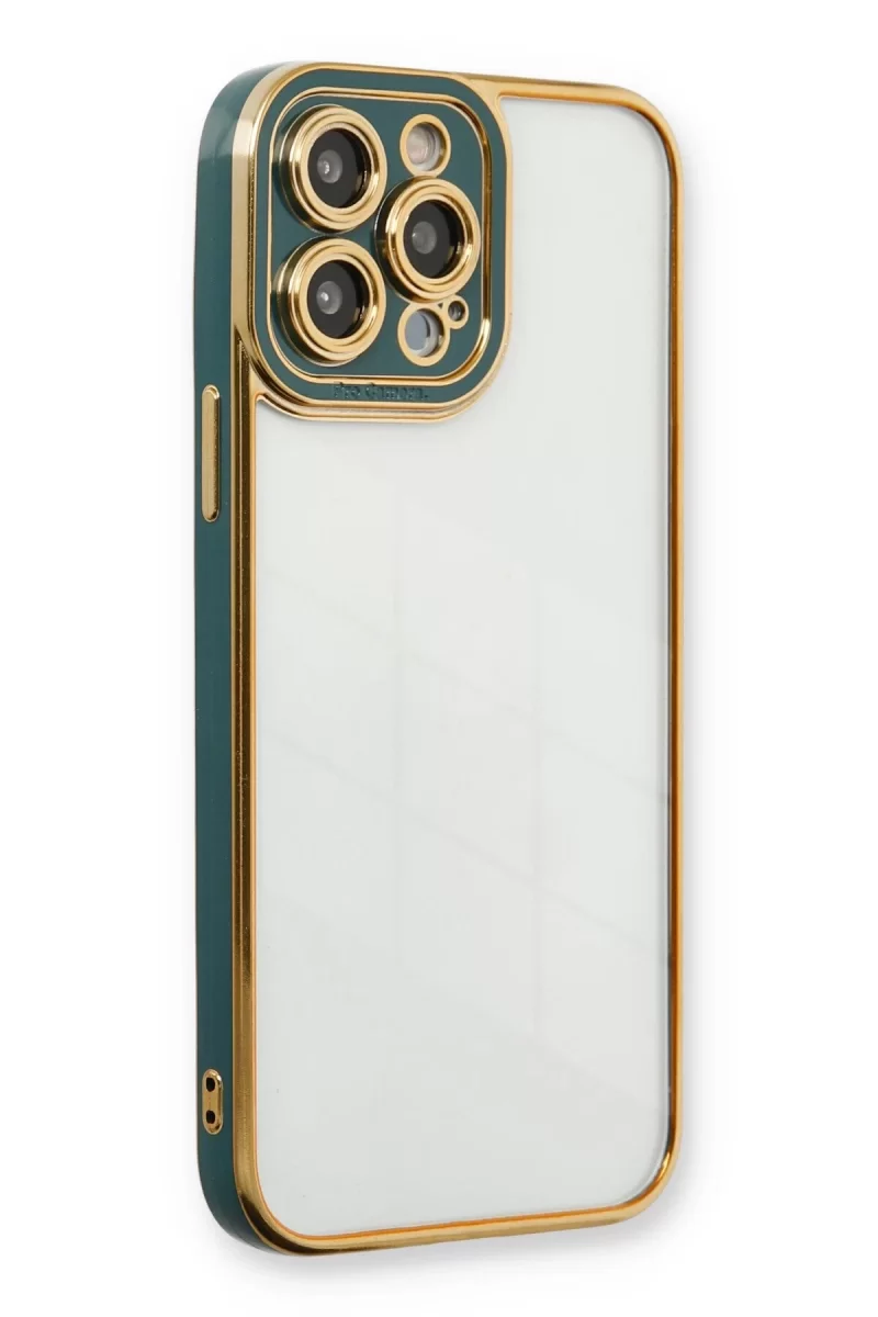 Newface Apple iPhone 13 Pro Kılıf Liva Lens Silikon - Yeşil