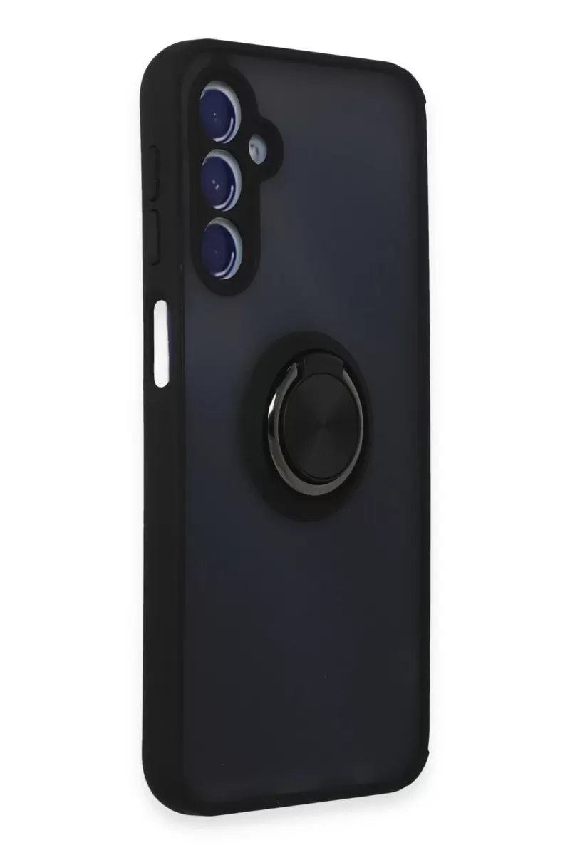 Newface Samsung Galaxy M34 5G Kılıf Montreal Yüzüklü Silikon Kapak - Siyah