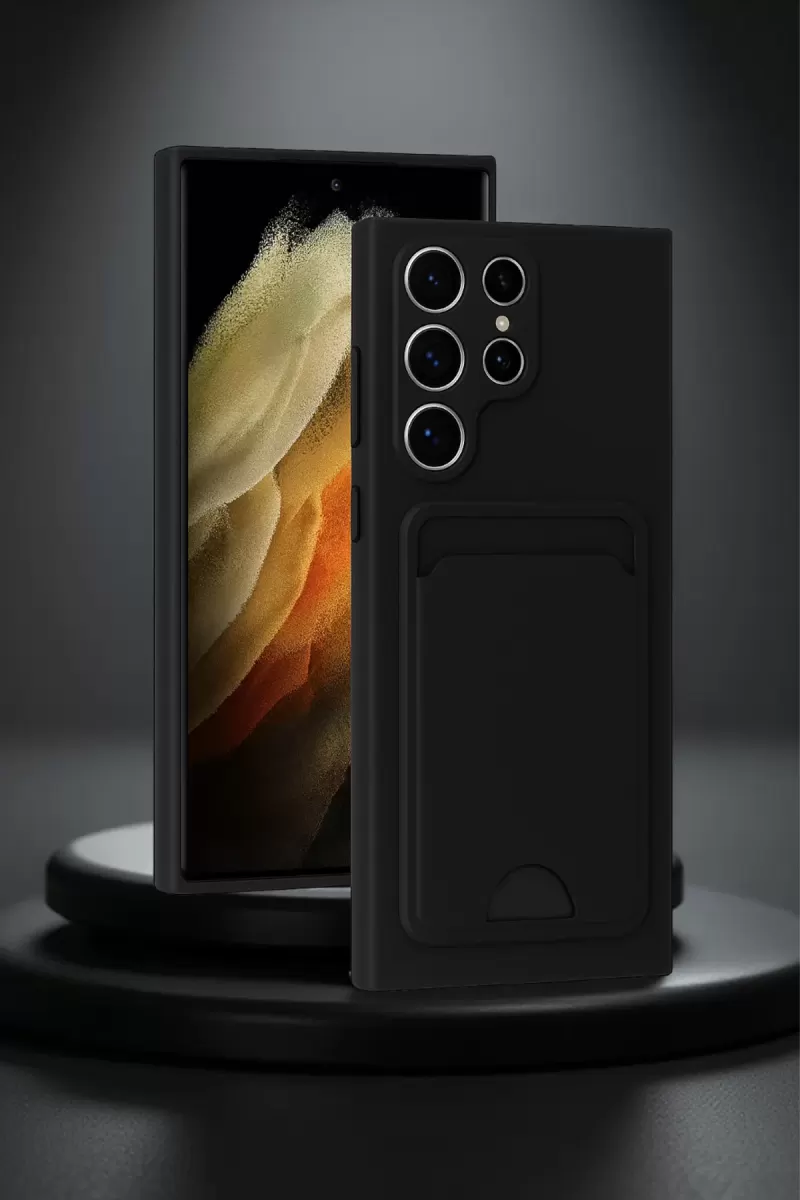 Newface Samsung Galaxy S24 Ultra Kılıf Kelvin Kartvizitli Silikon - Lacivert