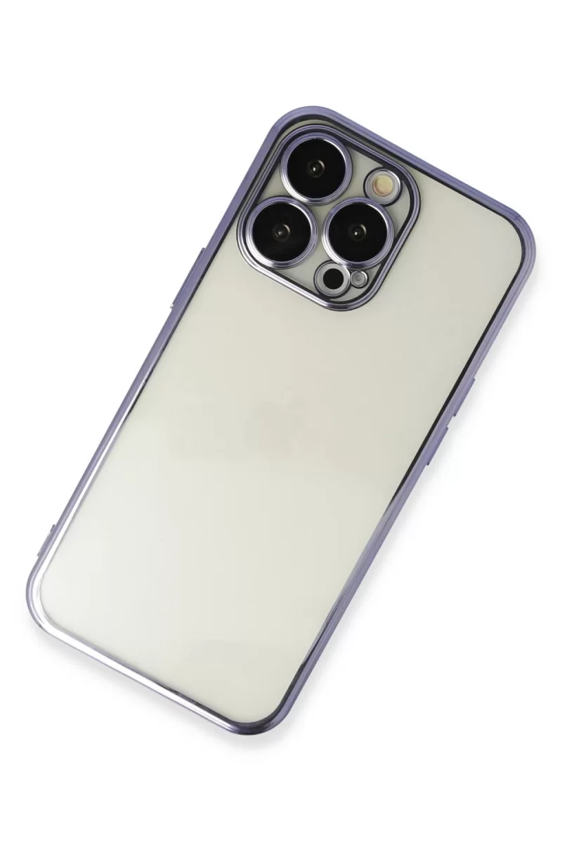 Newface Apple iPhone 14 Pro Max Kılıf Razer Lensli Silikon - Mor