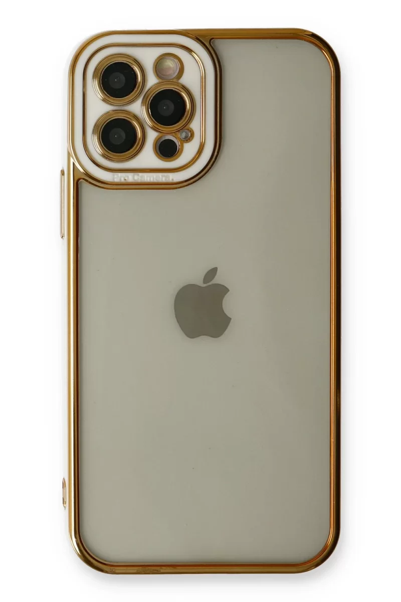 Newface Apple iPhone 12 Pro Max Kılıf Liva Lens Silikon - Beyaz