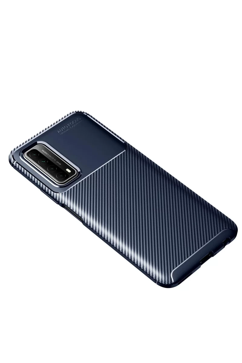 Newface Huawei P Smart 2021 Kılıf Auto Focus Karbon Kapak - Lacivert