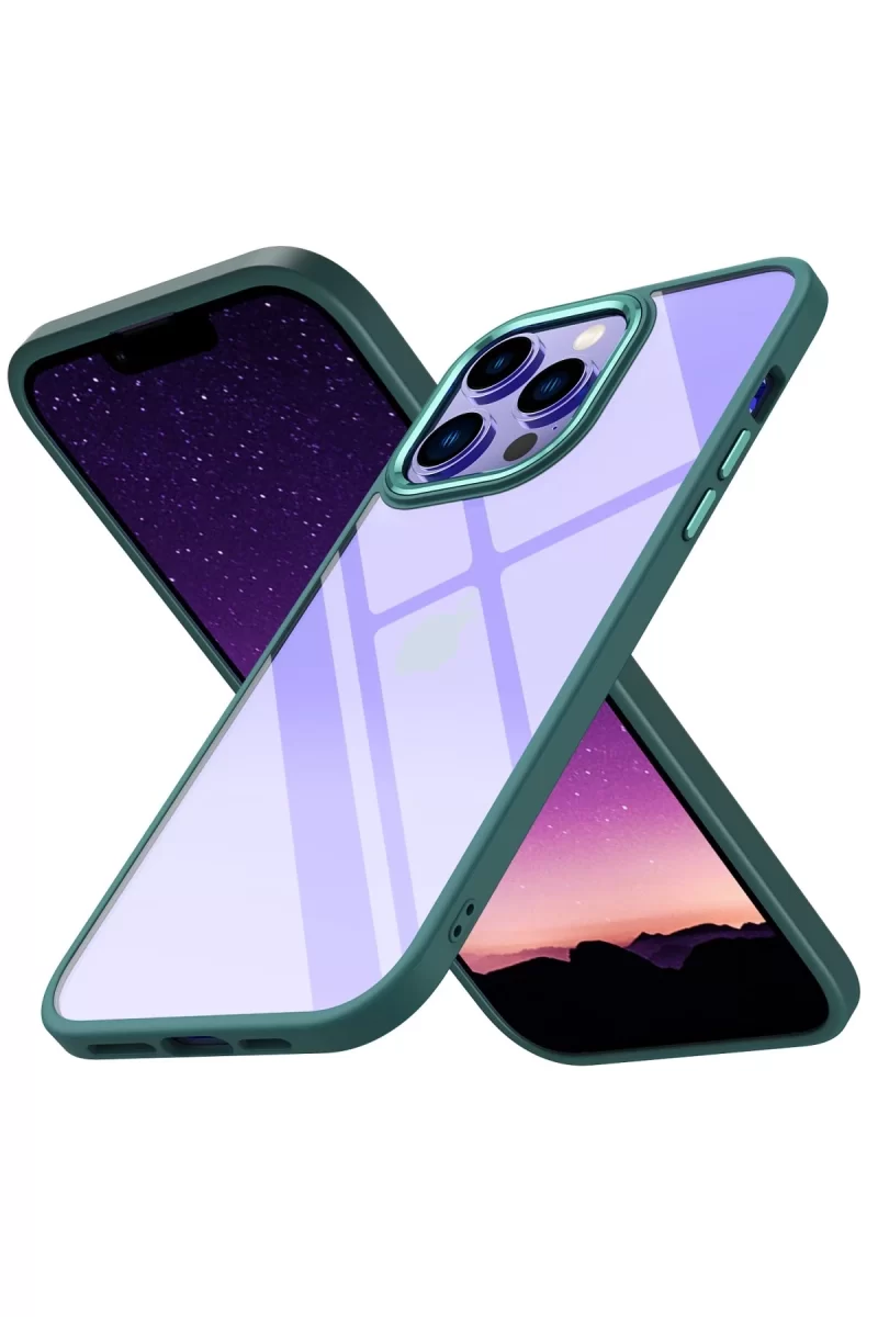 Newface Apple iPhone 14 Pro Max Kılıf Power Silikon - Koyu Yeşil
