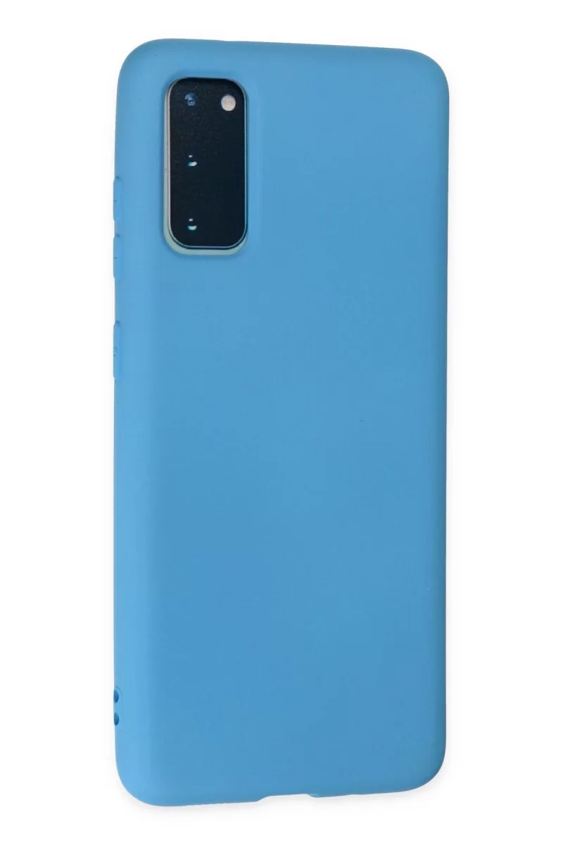 Newface Samsung Galaxy S20 Plus Kılıf Nano içi Kadife Silikon - Mavi
