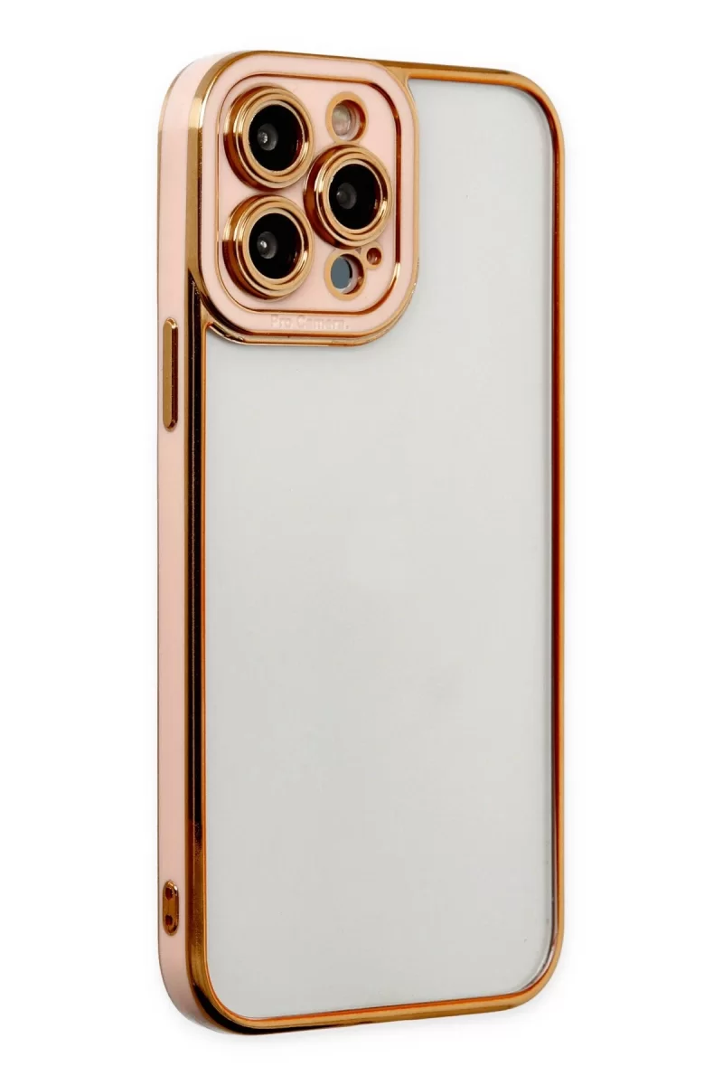 Newface Apple iPhone 13 Pro Kılıf Liva Lens Silikon - Rose