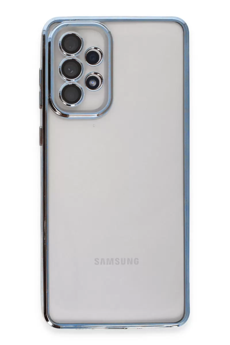 Newface Samsung Galaxy A73 5G Kılıf Razer Lensli Silikon - Açık Mavi
