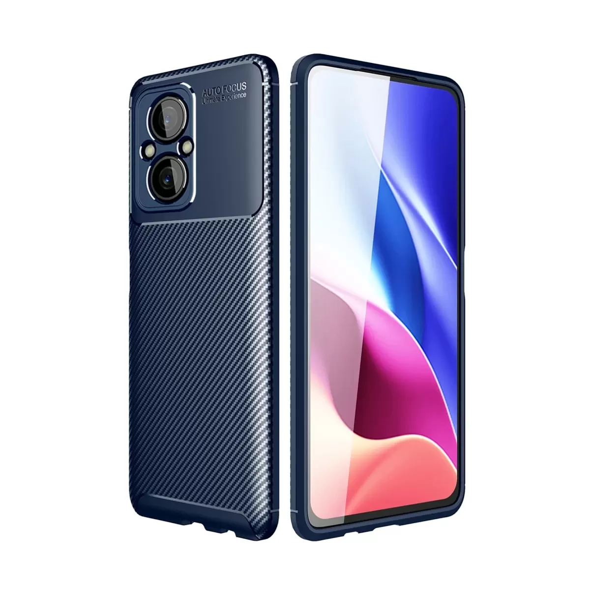Newface Xiaomi Poco M5 Kılıf Auto Focus Karbon Kapak - Lacivert