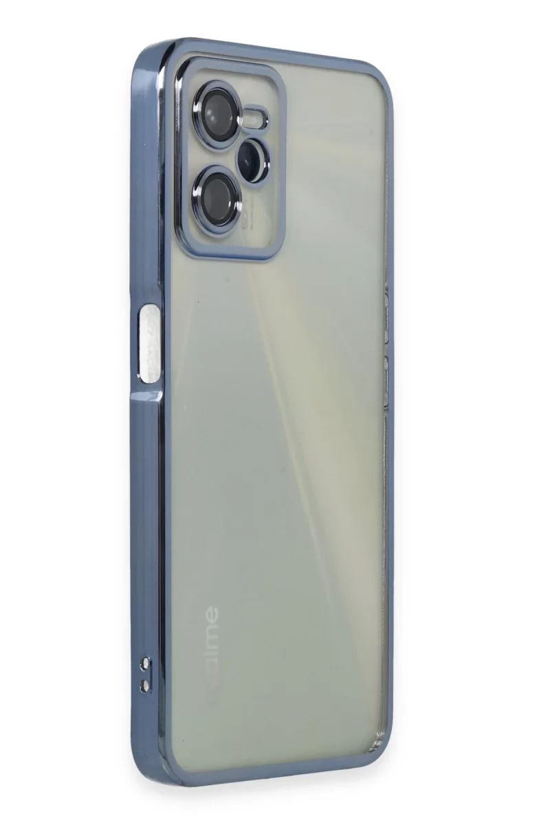 Newface Realme C35 Kılıf Razer Lensli Silikon - Açık Mavi