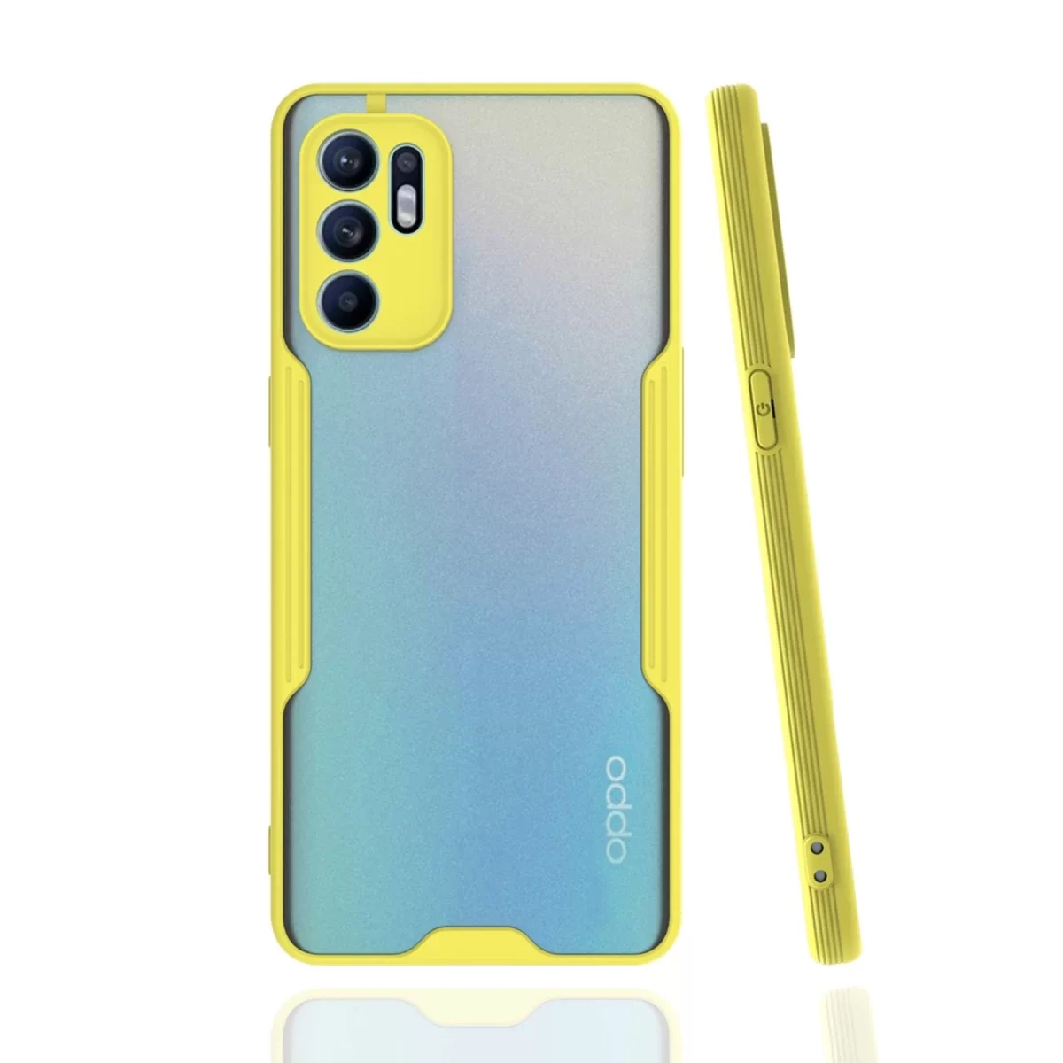 Newface Oppo Reno 6 Kılıf Platin Silikon - Sarı