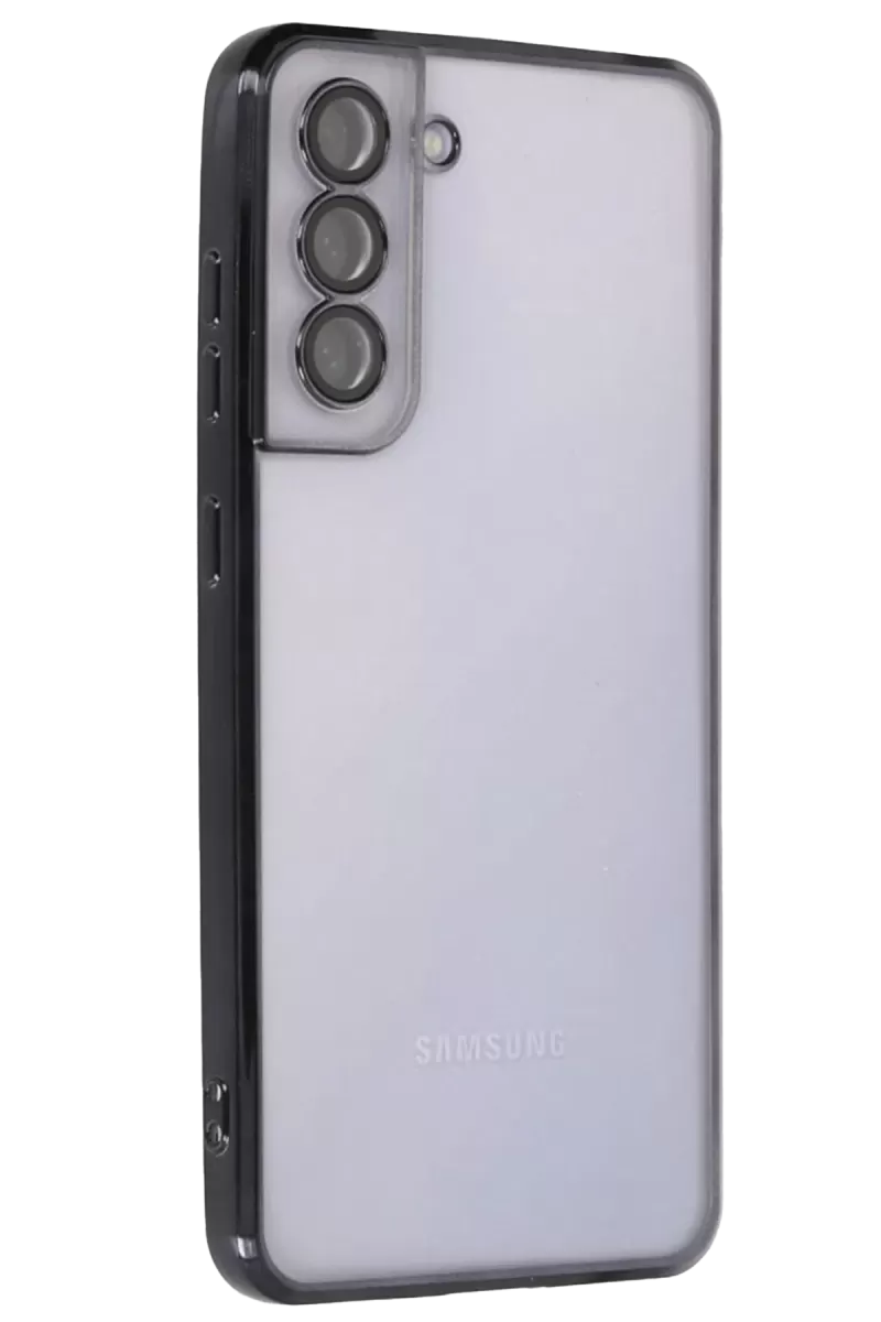 Newface Samsung Galaxy S21 FE Kılıf Razer Lensli Silikon - Siyah