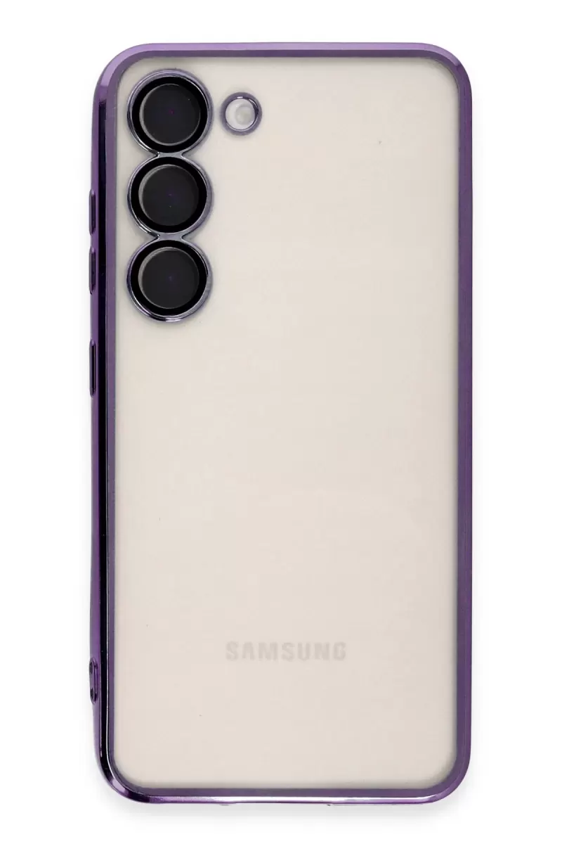 Newface Samsung Galaxy S23 Kılıf Razer Lensli Silikon - Mor