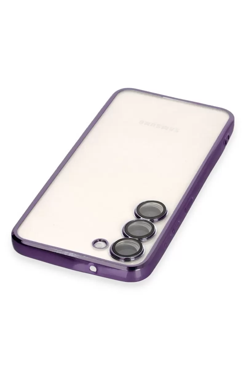 Newface Samsung Galaxy S23 Kılıf Razer Lensli Silikon - Mor