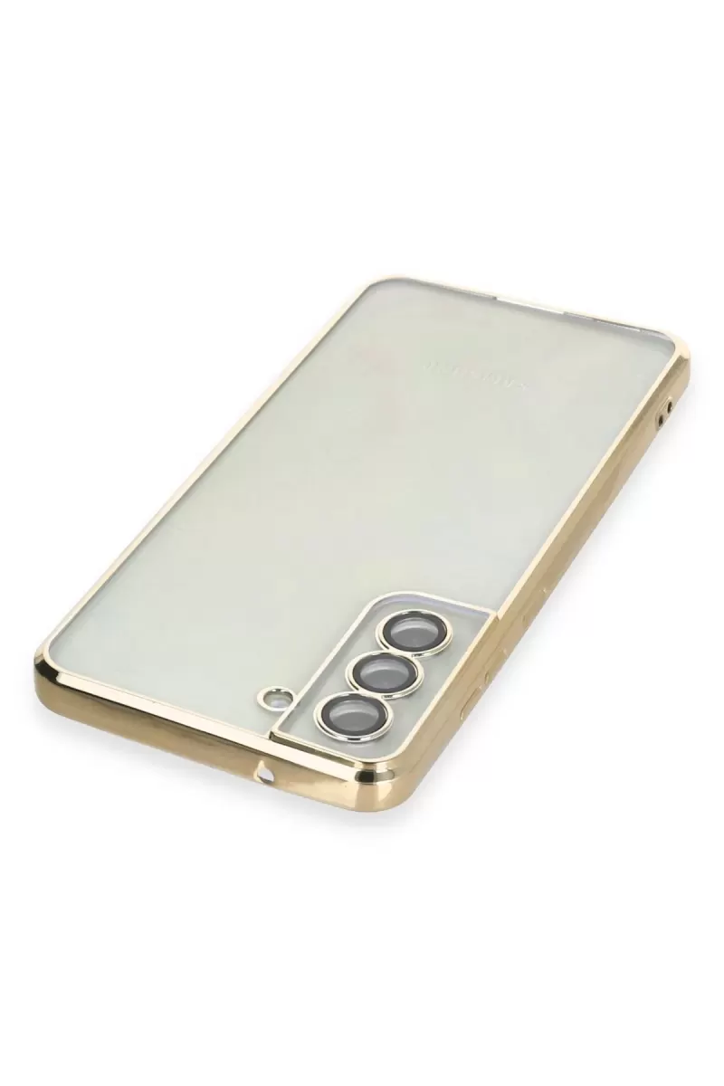 Newface Samsung Galaxy S21 FE Kılıf Razer Lensli Silikon - Gold