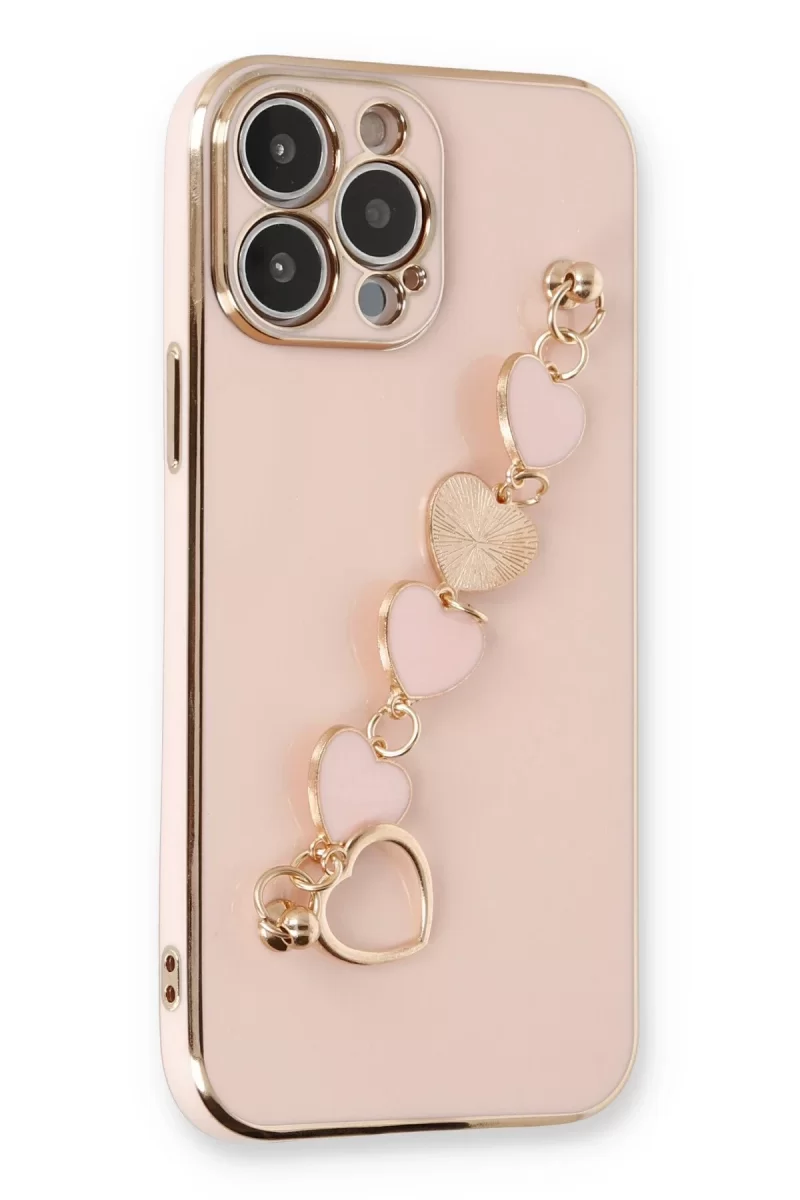 Newface Apple iPhone 13 Pro Max Kılıf Esila Silikon - Pudra