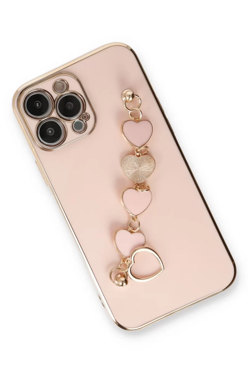 Newface Apple iPhone 13 Pro Max Kılıf Esila Silikon - Pudra