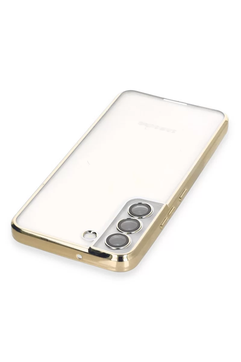 Newface Samsung Galaxy S22 Kılıf Razer Lensli Silikon - Gold