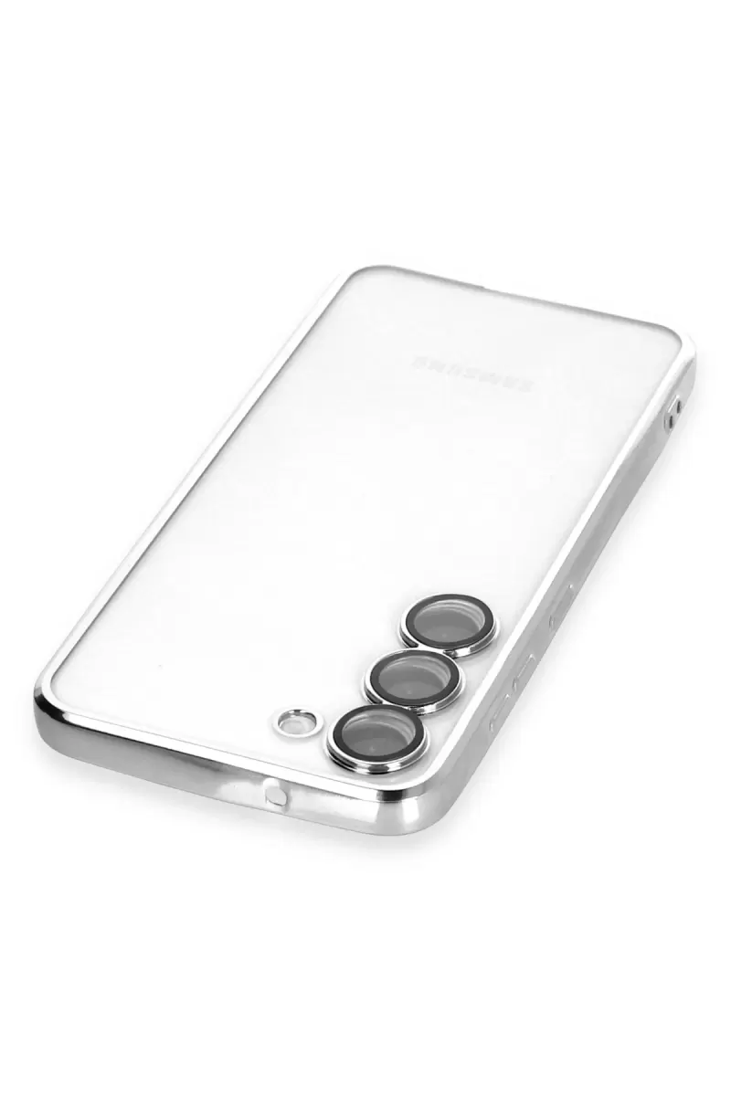 Newface Samsung Galaxy S23 Kılıf Razer Lensli Silikon - Gümüş