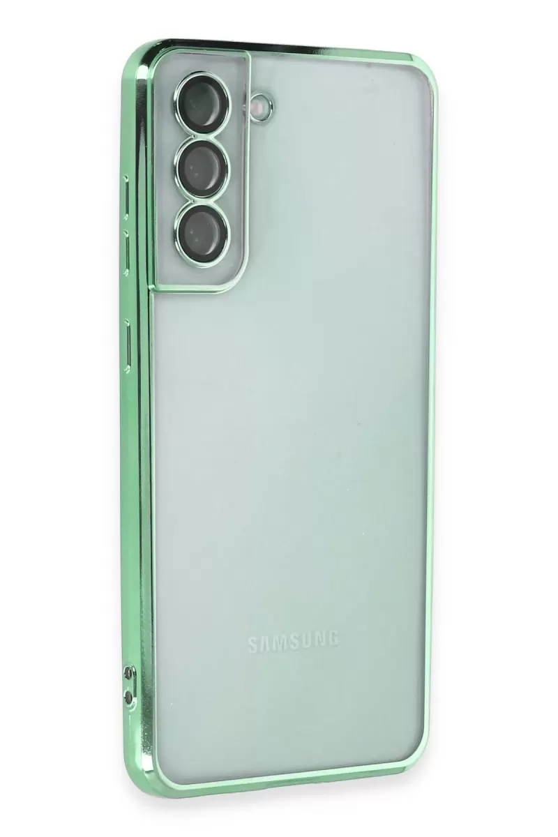 Newface Samsung Galaxy S21 FE Kılıf Razer Lensli Silikon - Yeşil