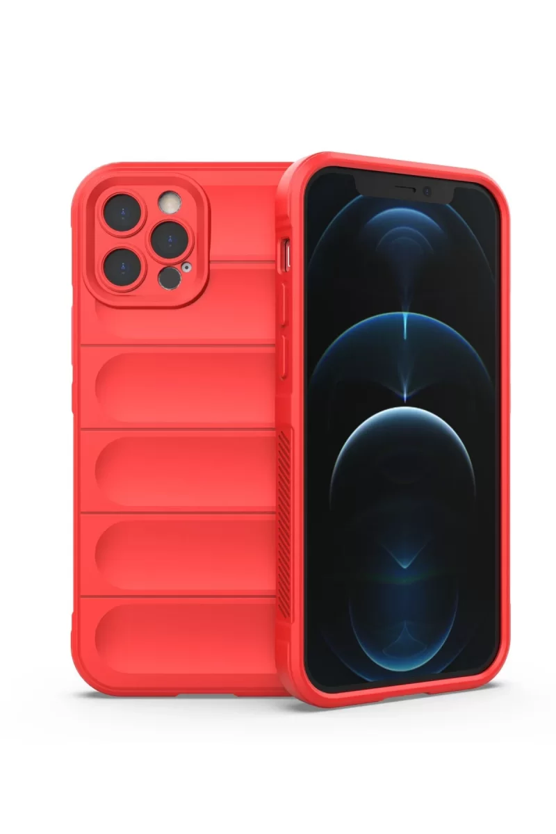 Newface Apple iPhone 12 Pro Max Kılıf Optimum Silikon - Kırmızı