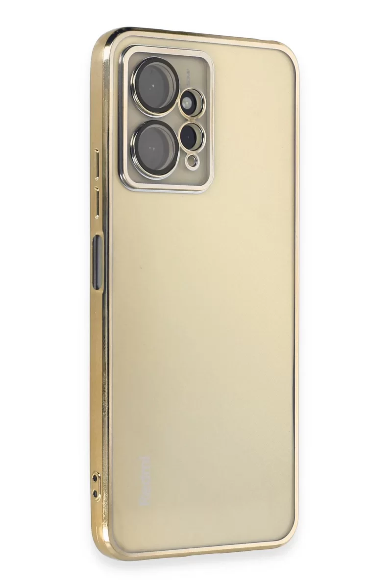 Newface Xiaomi Redmi Note 12 4G Kılıf Razer Lensli Silikon - Gold