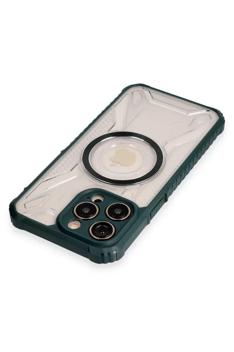 Newface Apple iPhone 12 Pro Kılıf Prag Magneticsafe Kapak - Koyu Yeşil