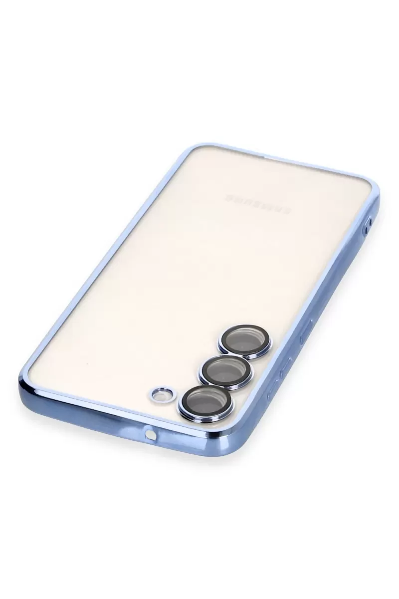Newface Samsung Galaxy S23 Kılıf Razer Lensli Silikon - Açık Mavi