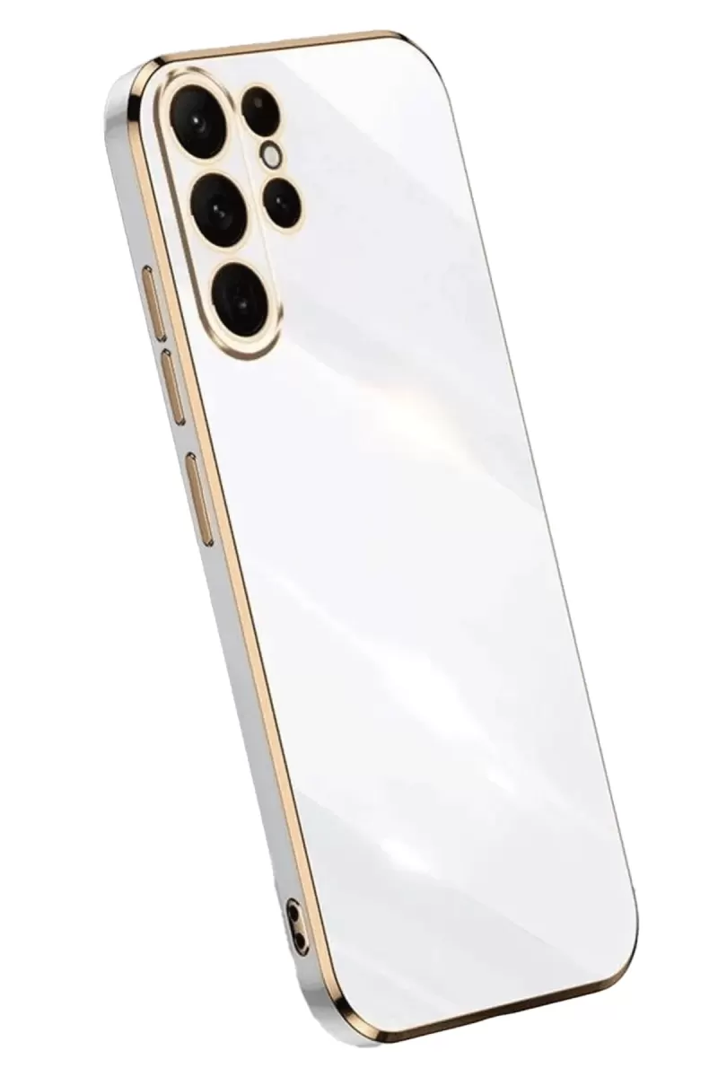 Newface Samsung Galaxy S24 Ultra Kılıf Volet Silikon - Beyaz