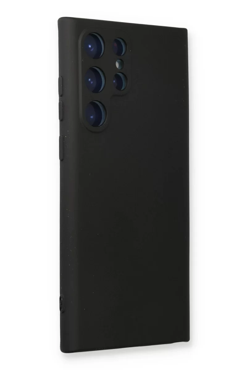 Newface Samsung Galaxy S22 Ultra Kılıf Nano içi Kadife Silikon - Siyah