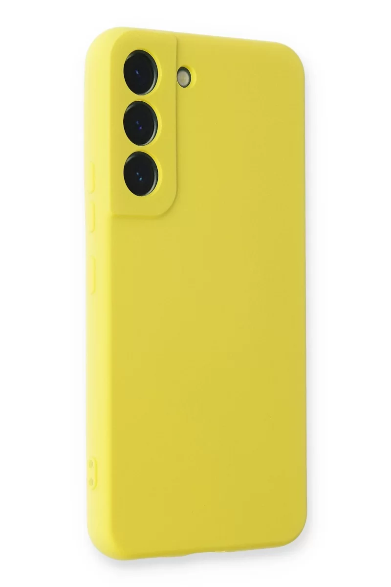 Newface Samsung Galaxy S22 Plus Kılıf Nano içi Kadife Silikon - Sarı