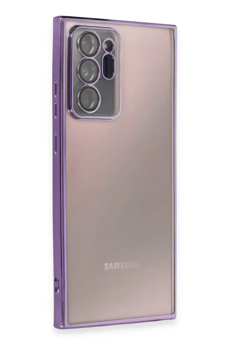 Newface Samsung Galaxy Note 20 Ultra Kılıf Razer Lensli Silikon - Mor