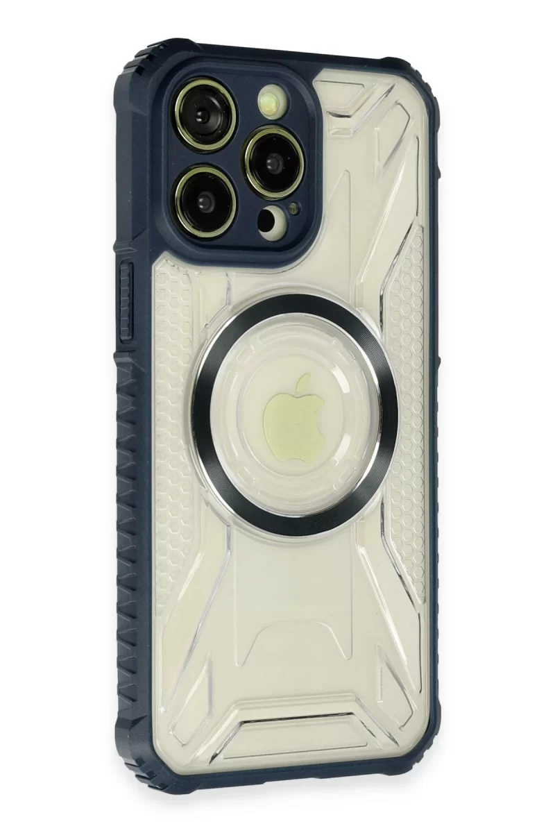 Newface Apple iPhone 14 Pro Kılıf Prag Magneticsafe Kapak - Lacivert