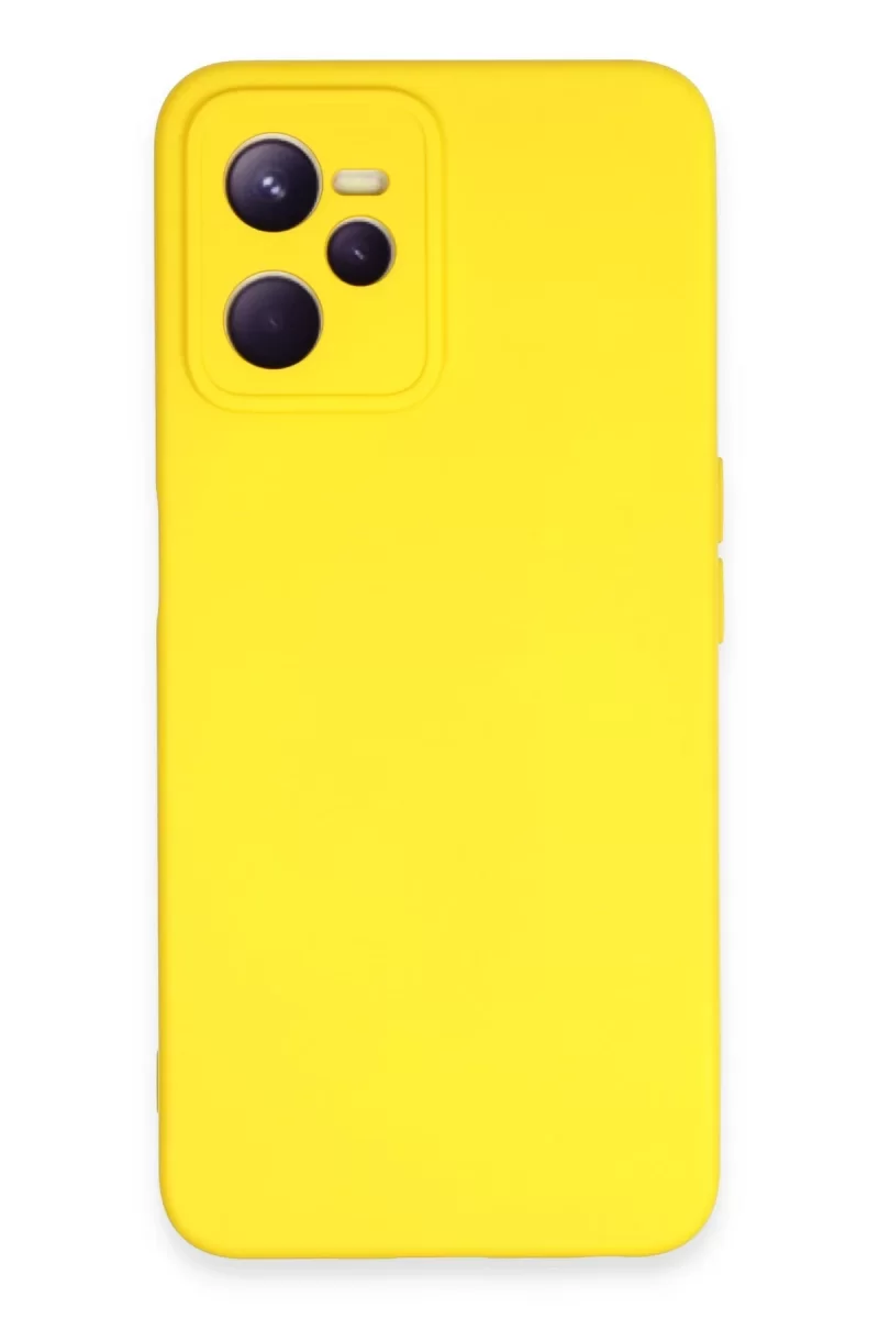 Newface Realme C35 Kılıf Nano içi Kadife Silikon - Sarı