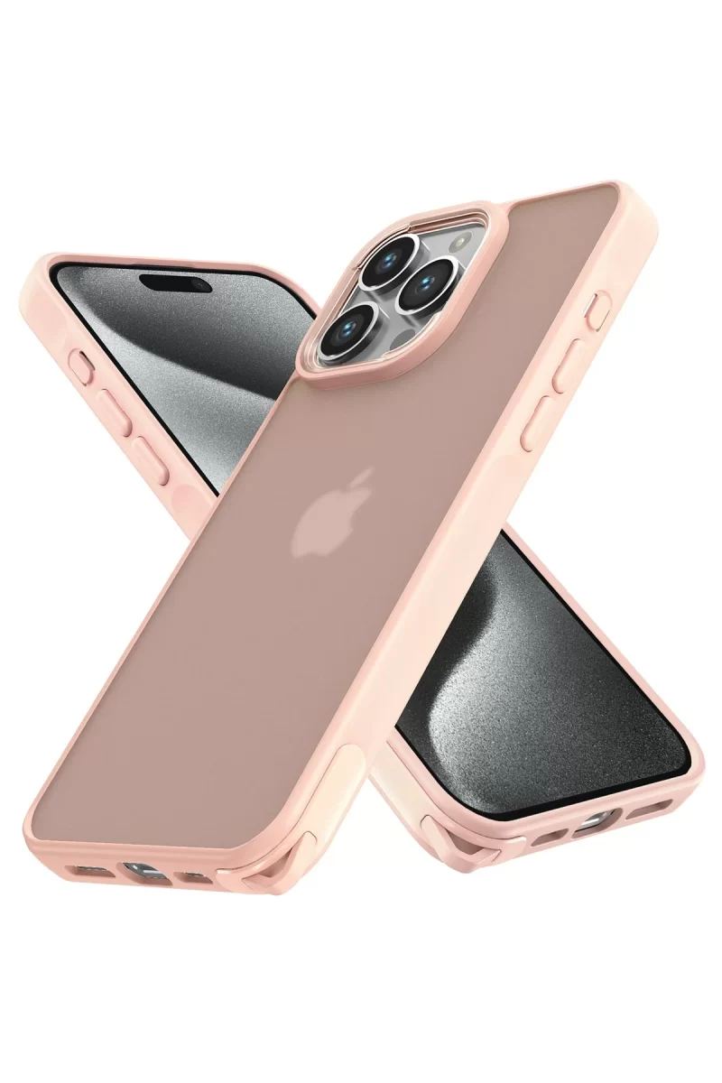 Newface Apple iPhone 14 Pro Max Kılıf Elegant Kapak - Pudra