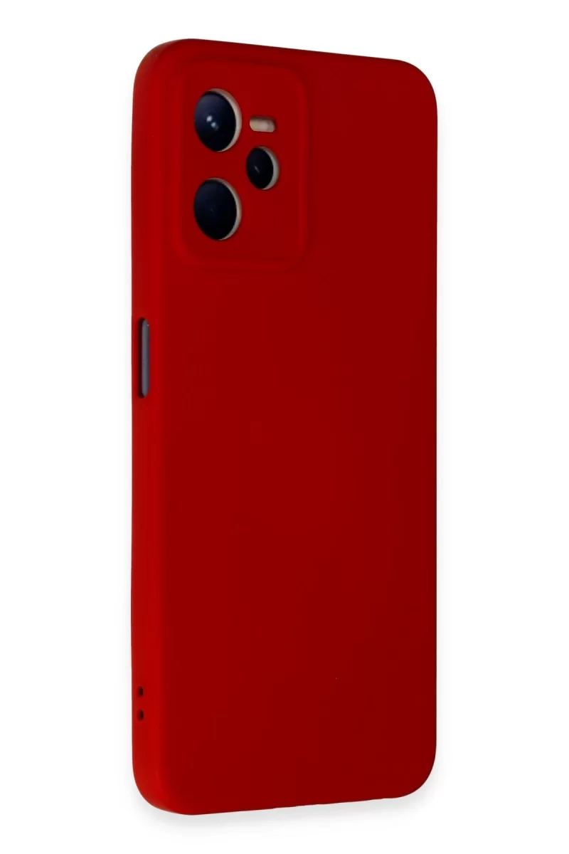 Newface Realme C35 Kılıf Nano içi Kadife Silikon - Kırmızı