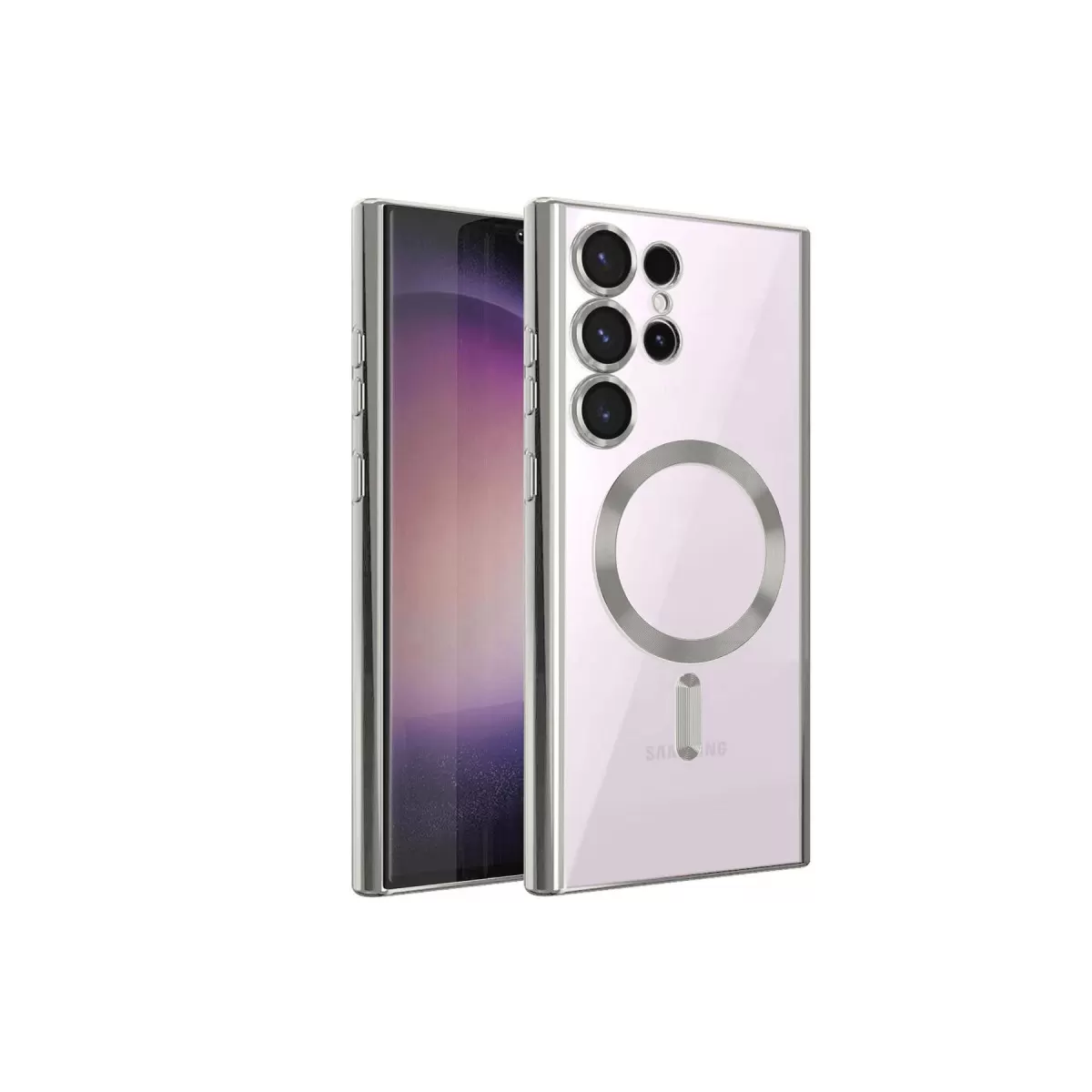 Newface Samsung Galaxy S23 Ultra Kılıf Kross Magneticsafe Kapak - Gümüş