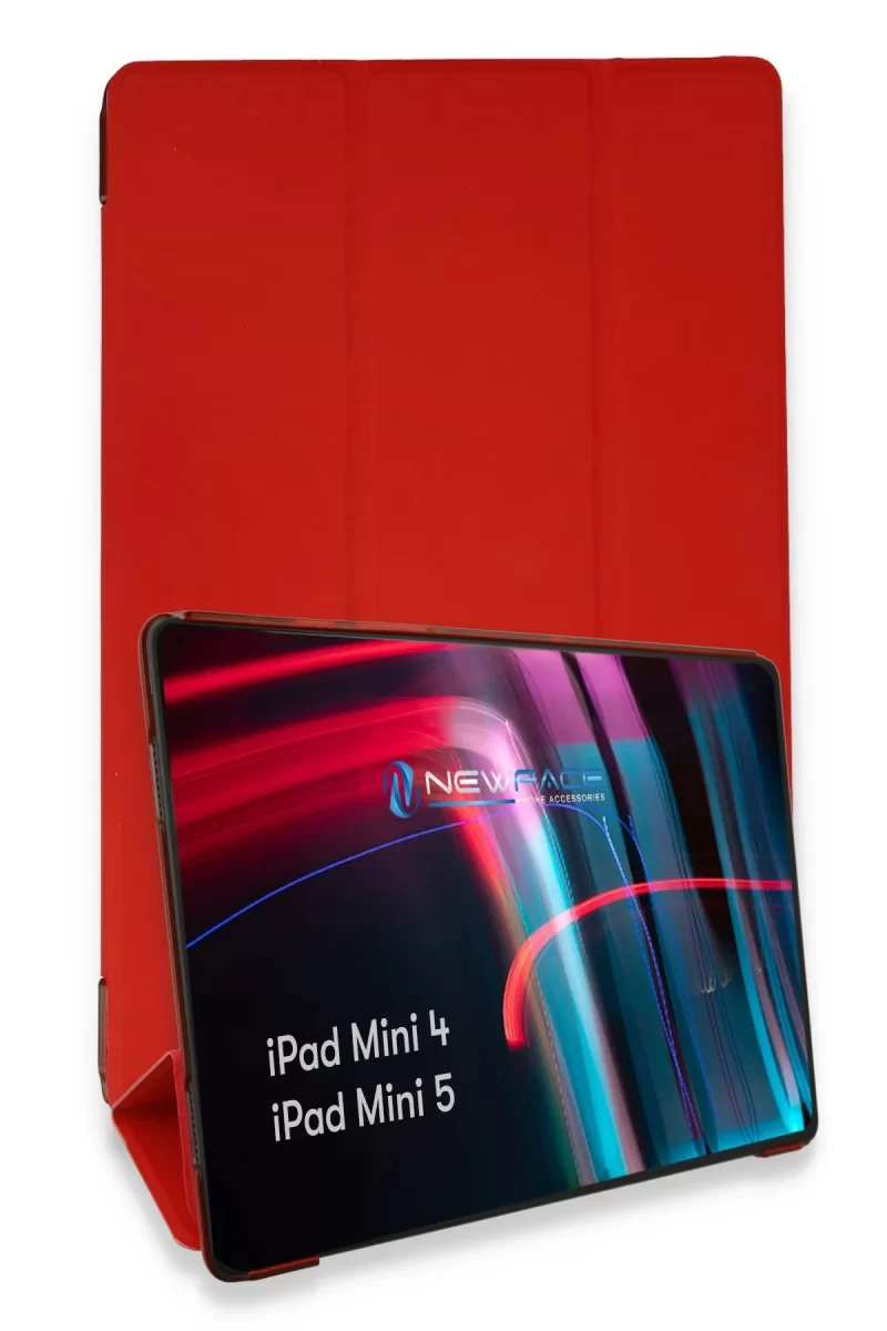 Newface Apple iPad Mini 5 Kılıf Tablet Smart Kılıf - Kırmızı