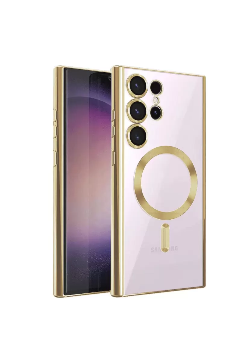 Newface Samsung Galaxy S22 Ultra Kılıf Kross Magneticsafe Kapak - Gold