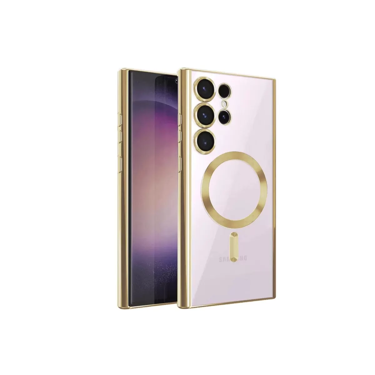 Newface Samsung Galaxy S22 Ultra Kılıf Kross Magneticsafe Kapak - Gold