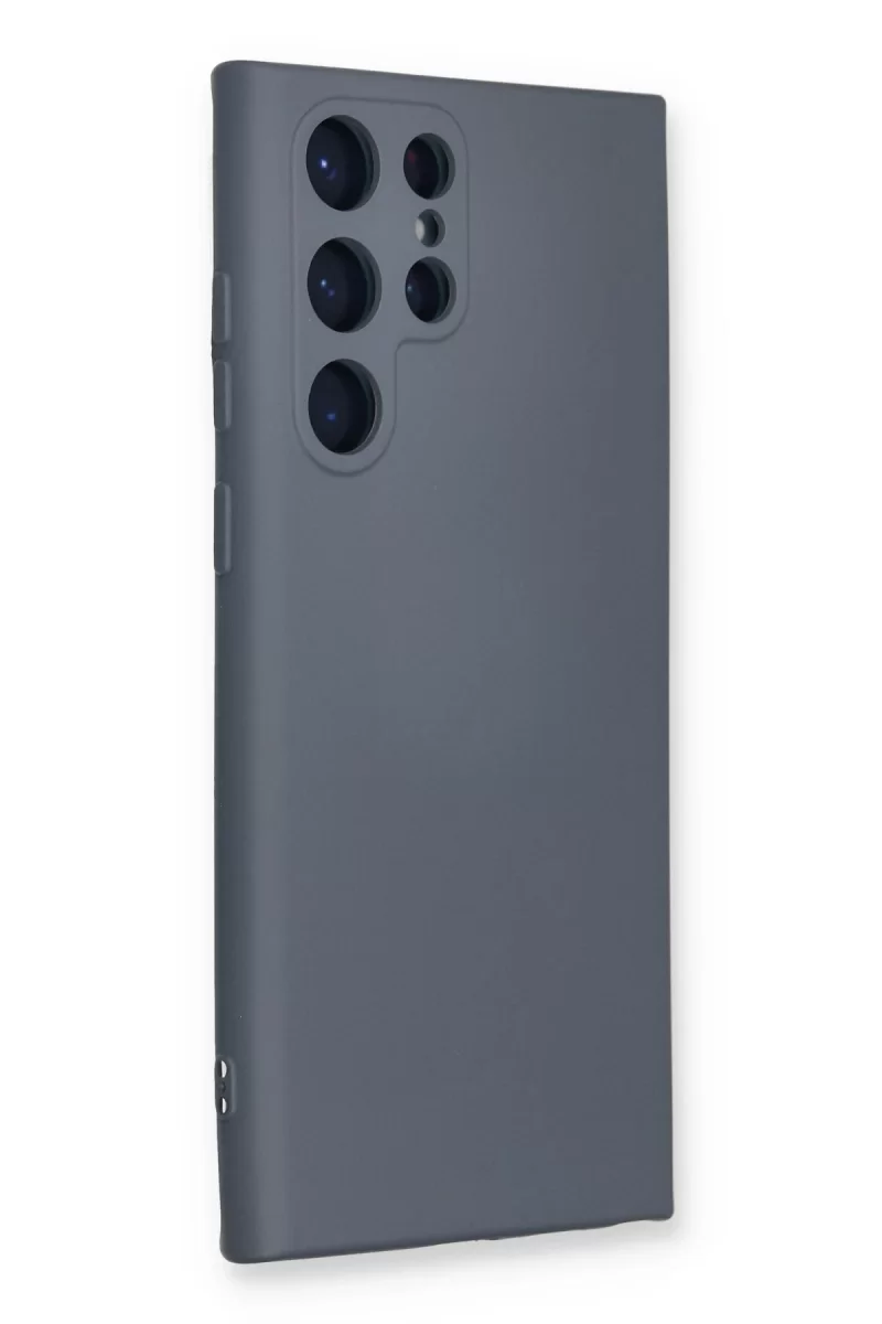 Newface Samsung Galaxy S22 Ultra Kılıf Nano içi Kadife Silikon - Gri