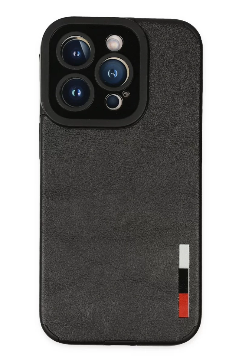 Newface Apple iPhone 14 Pro Kılıf Loop Deri Silikon - Siyah