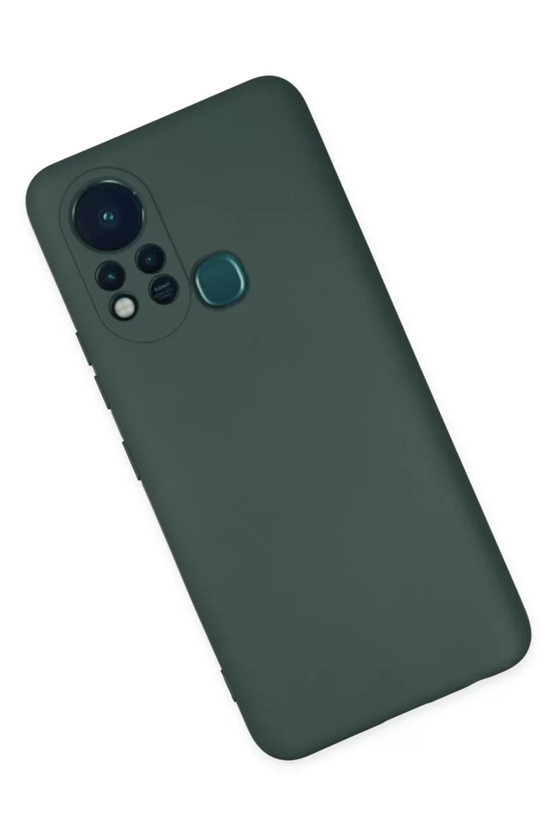 Newface İnfinix Hot 11s Kılıf Nano içi Kadife Silikon - Koyu Yeşil