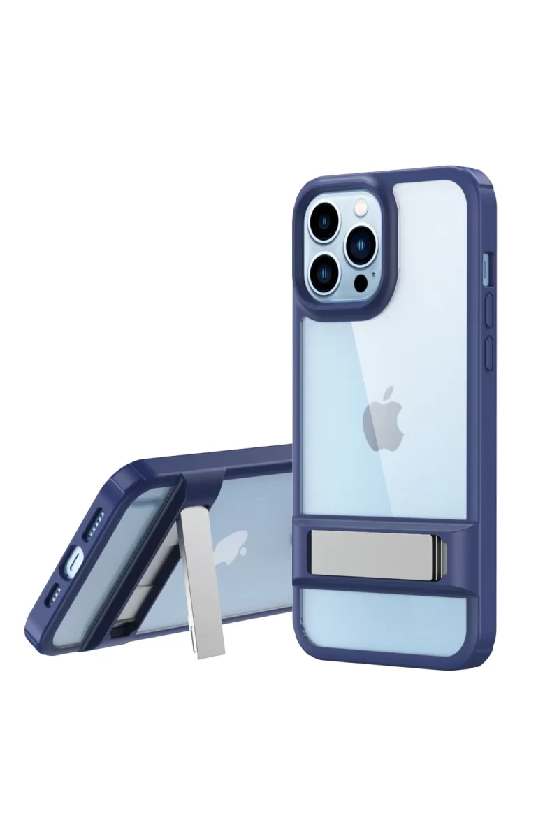 Newface Apple iPhone 13 Pro Kılıf Rolet Stand Kapak - Lacivert