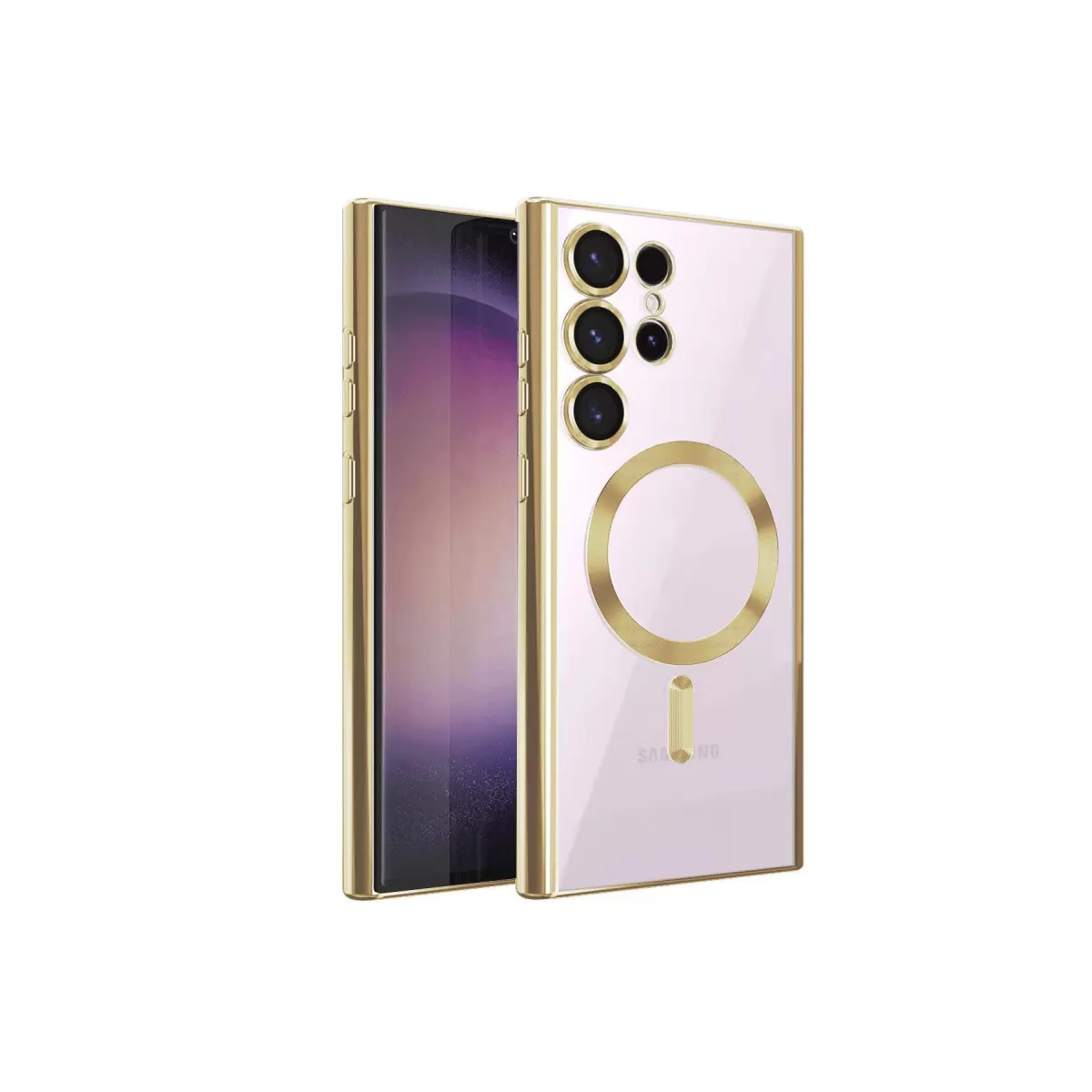 Newface Samsung Galaxy S23 Ultra Kılıf Kross Magneticsafe Kapak - Gold