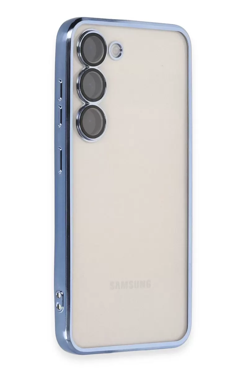 Newface Samsung Galaxy S23 Plus Kılıf Razer Lensli Silikon - Açık Mavi