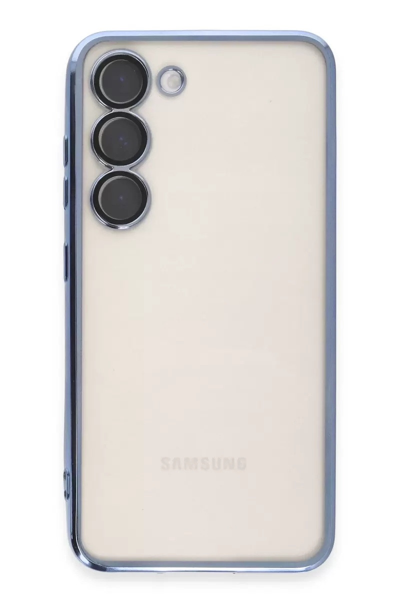 Newface Samsung Galaxy S23 Plus Kılıf Razer Lensli Silikon - Açık Mavi