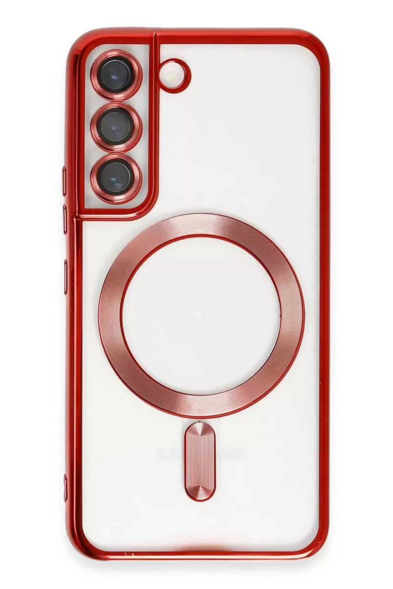 Newface Samsung Galaxy S22 Kılıf Kross Magneticsafe Kapak - Kırmızı