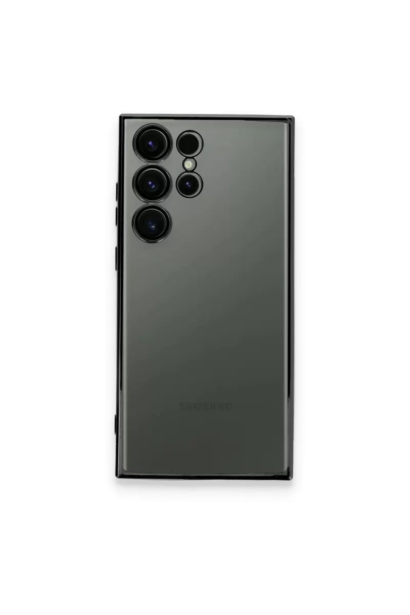 Newface Samsung Galaxy S23 Ultra Kılıf Razer Lensli Silikon - Siyah