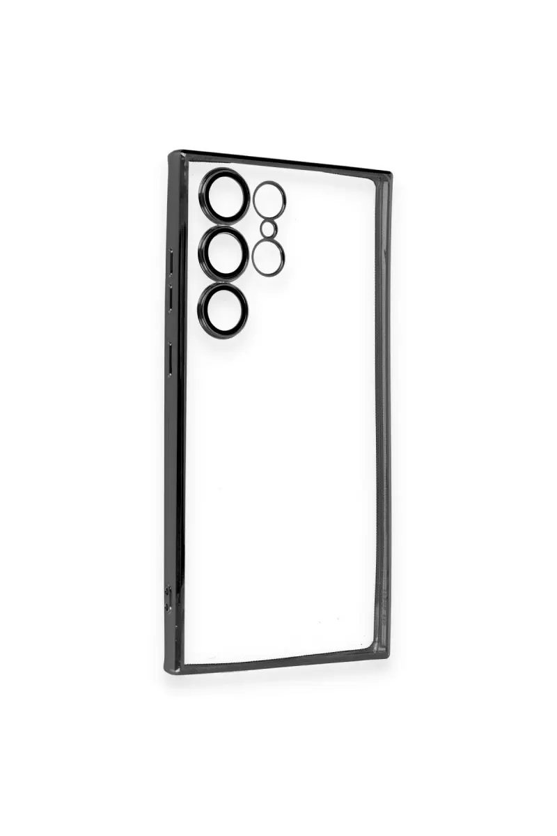 Newface Samsung Galaxy S23 Ultra Kılıf Razer Lensli Silikon - Siyah