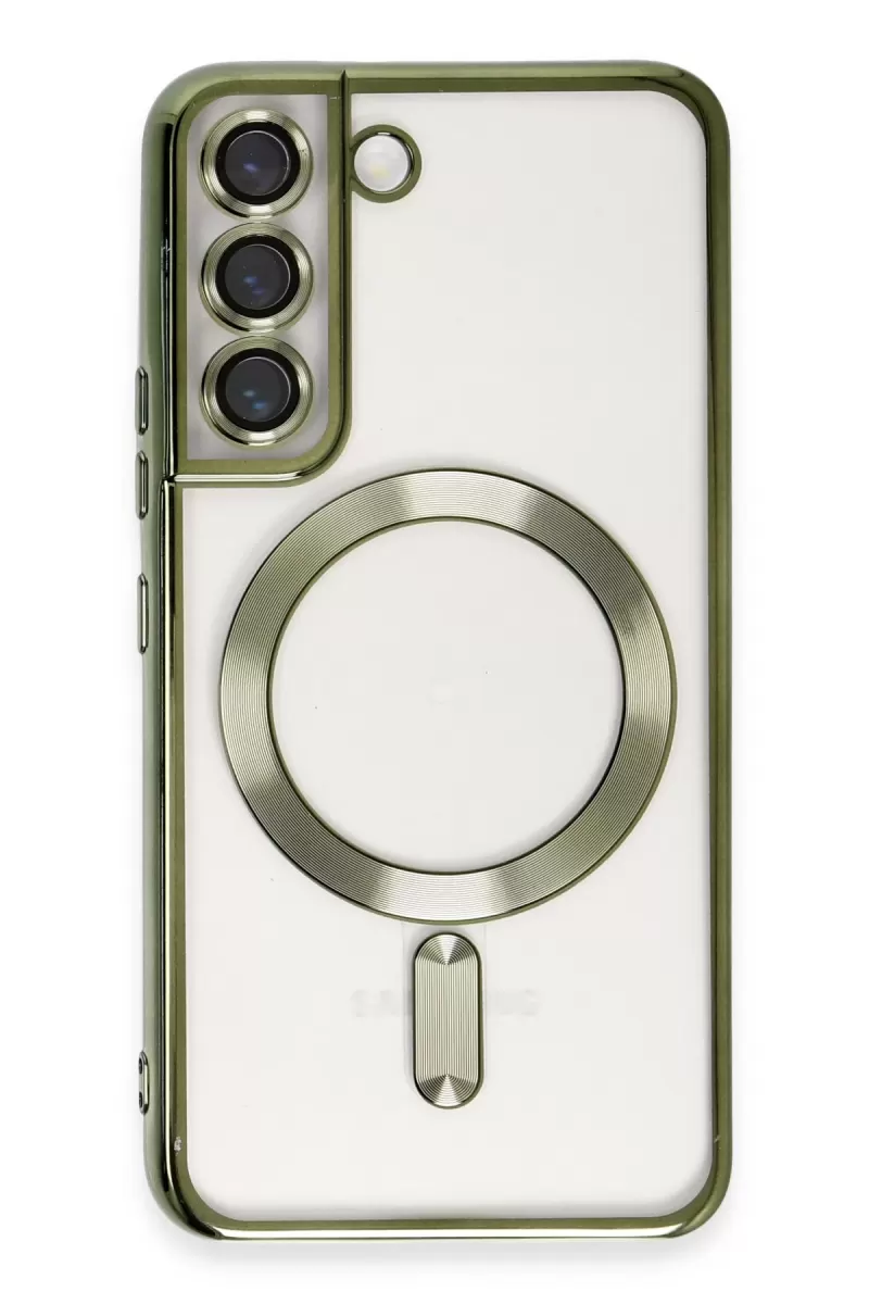 Newface Samsung Galaxy S22 Kılıf Kross Magneticsafe Kapak - Koyu Yeşil